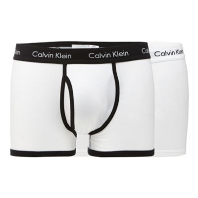 Calvin Klein Underwear Pack of two white and black keyhole trunks